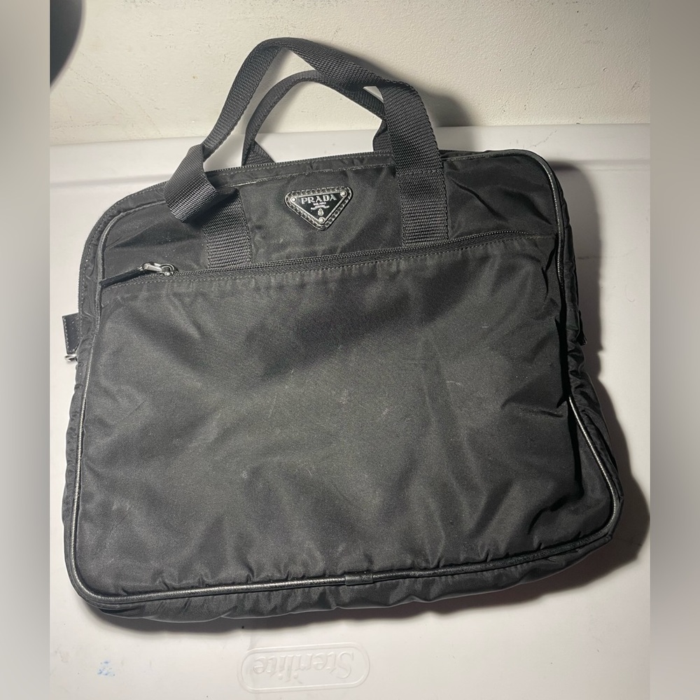 PRADA tote bag tessuto saff black bulón madera in italy